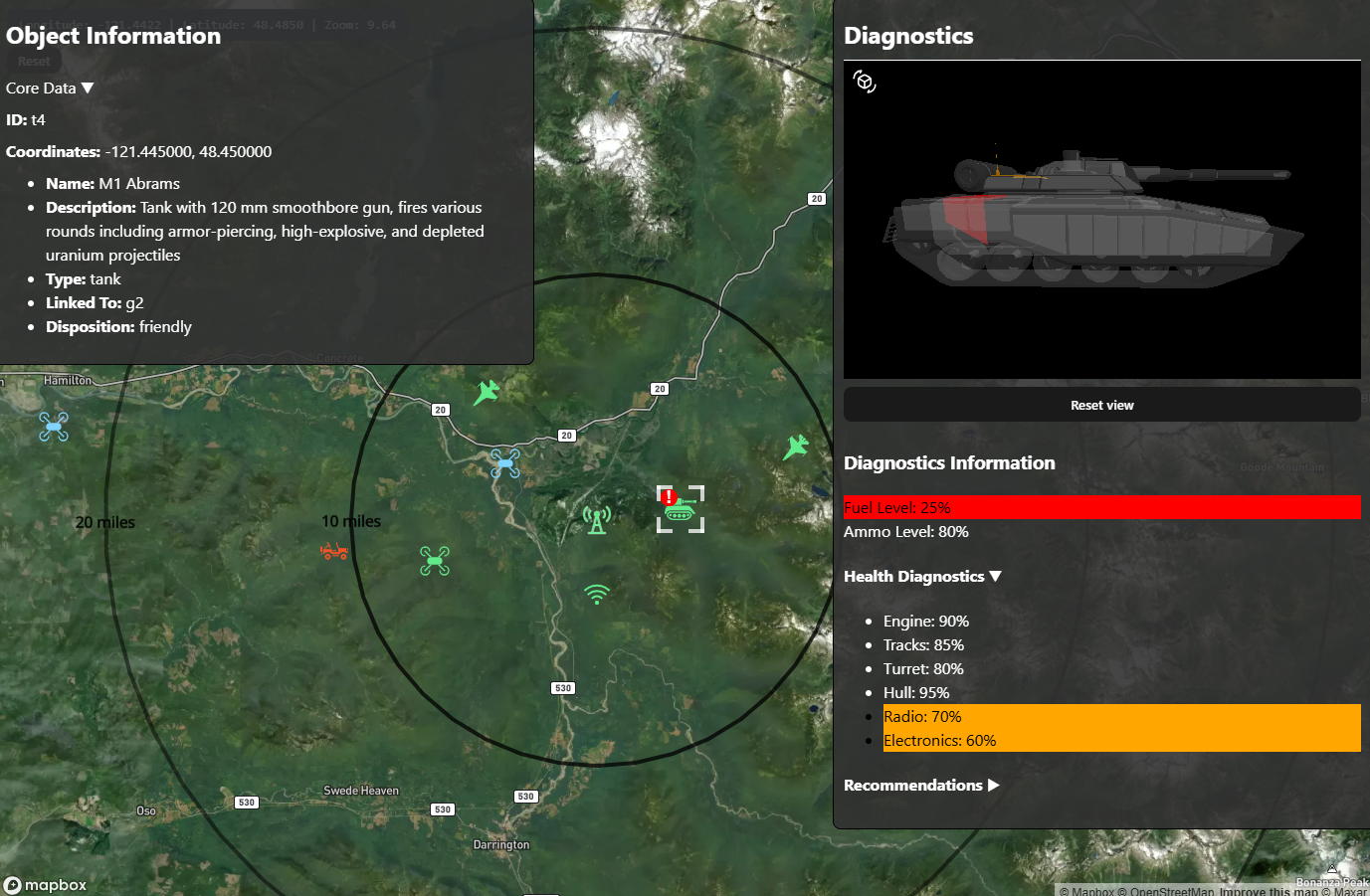 Military Real Time Map Screenshot
